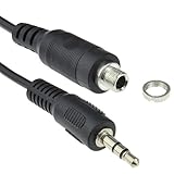 kenable 3,5 mm Stéréo Panneau Montage Femelle Vers 3,5 mm Jack Fiche câble Cordon 1 m [1 mètre/1m]