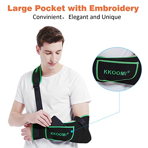 Kkoomi Arm Sling, Arm Sling For Shoulder Injury, Rotator Cuff Pillow, Arm Sling Shoulder Immobilizer, With Adjustable Padded, Shoulder Brace For Women Men, Arm Sling For Wrist Elbow Injury,Left&Right (Large) #TOP3