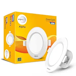 Wipro Garnet 12W Round Downlight Junction Box | Neutral White (4000K) | Glare-Free Design | Recessed Downlighter for False Ceiling | Cutout ? 3 inch | Pack of 1