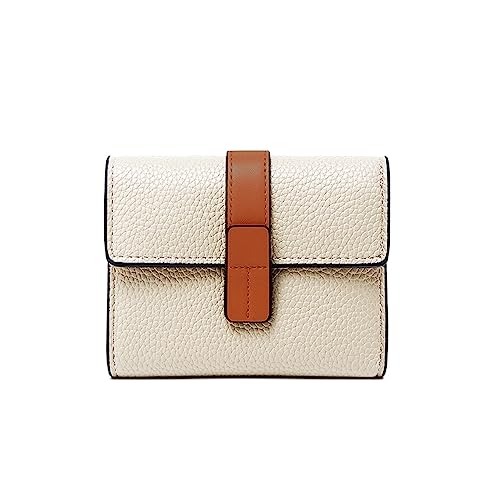AOXONEL Small Womens Wallet Leather Wallets for Women Rfid Ladies Wallets Trifold Wallet Compact Thin with Card Slots and Zipper Coin Pocket (White)