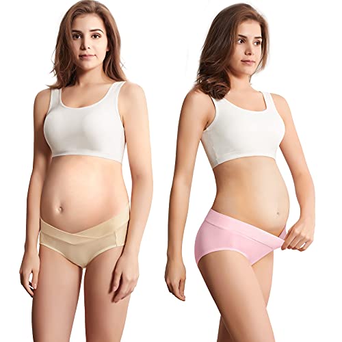 Image of Mama Cotton Maternity Underwear Women's Under Bump Maternity Panties Multipack