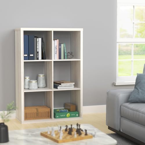 Image of ClosetMaid Decorative Open Back 6-Cube Storage Organizer, Bleached Walnut