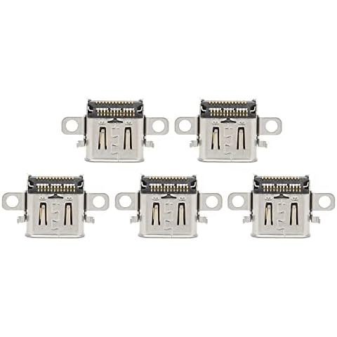 Hoopoocolor 5 Pack Type C Charging Socket, Switch Oled Console Charging Port, Easy Installation and Precise Cutout for Game Consoles Cover