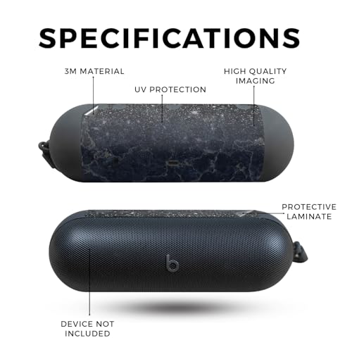 Image of Speaker Skin Compatible with Beats Pill (2024) - Dark Shimmer Marble - Premium 3M Vinyl Protective Wrap Decal Cover - Easy to Apply | Crafted in The USA by MightySkins