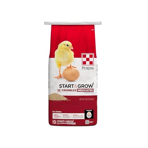 Purina Start & Grow | Nutritionally Complete Medicated Chick Feed Crumbles | 25 Pound (25 lb.) Bag