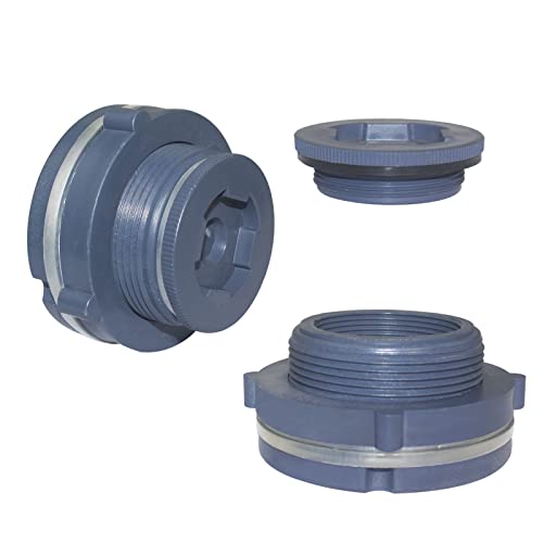 Adaptador de conector de tanque de agua de PVC con tapones para barriles de lluvia, tanque de agua, acuarios y estanques (1.2 pulgadas, 2 unidades)