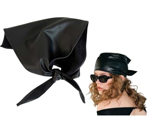 Leather Triangle for Women Y2k Head Scarf Gothic Scarf Wild Rags Neckerchief Fisherman Aesthetic Accessories