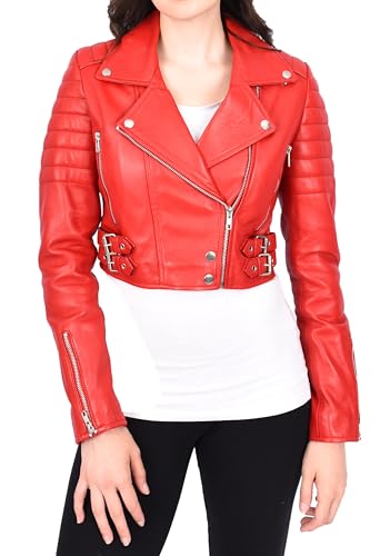 Veste courte en cuir pour femme idéale pour vos sorties en ville et soirées habillées