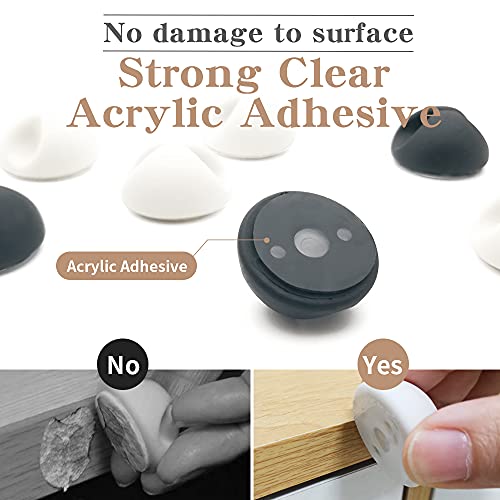 SmiLife-Cable-Clip-Acrylic-Adhesive-Charger-Cord-Holder-Wire-Organizer-for-Desk-Wall-Car-Nightstand-and-Office-Cable-Management-White-9-Pack