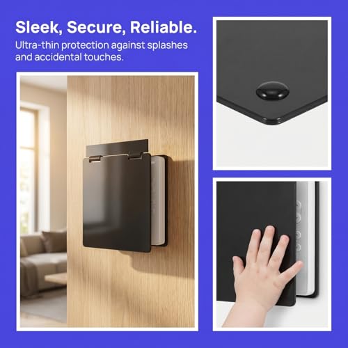 Ultra Thin Central Thermostat Cover 2-Pack Panel Accidental Touch Protector with Light and Splash Guard Adhesive Backing for Wall Air Conditioner Switches by DIYEAH - Used condition - Image 2