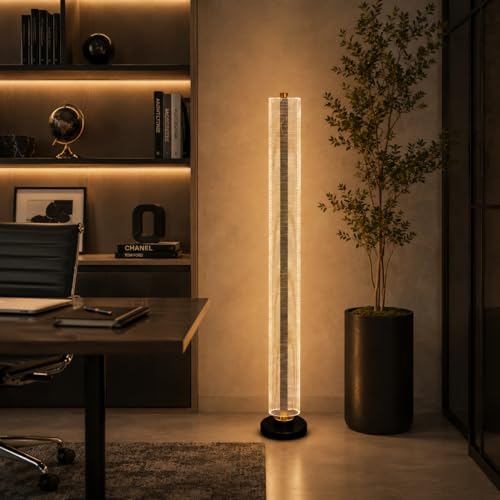 Image of Premium Decorative LED Floor Lamp & Glass Art Collection - Modern FlloNight Light - Unique Aesthetic Home Gift (Sorlis)