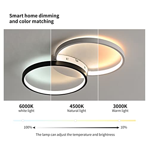 Plafonnier LED dimmable 2000 Lm rond pour éclairage de chambre - 6