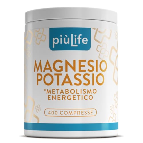 Magnesio E Potassio Compresse 400 PiùLife, Integratori Stanchezza, Sali Minerali