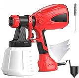 Pistola per Verniciare, 650W Spruzzatore Vernice, Pistola a Spruzzo per Verniciare Contenitore da 1200ml, Pistola Vernice a Spruzzo con 4 Ugelli&3 Modalità, Spruzzatore Vernice per Muri, Mobilia, DIY