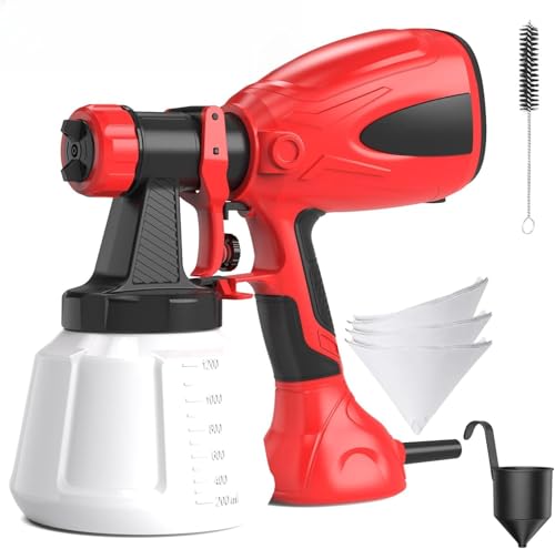Pistola Pintura, 650W Pistola para Pintar, Pistola Pintura Electrica con 1200ML Contenedor, Pulverizador de Pintura con 4 Boquillas & 3 Modelos, Pulverizador Pintura para Muebles, Paredes, DIY