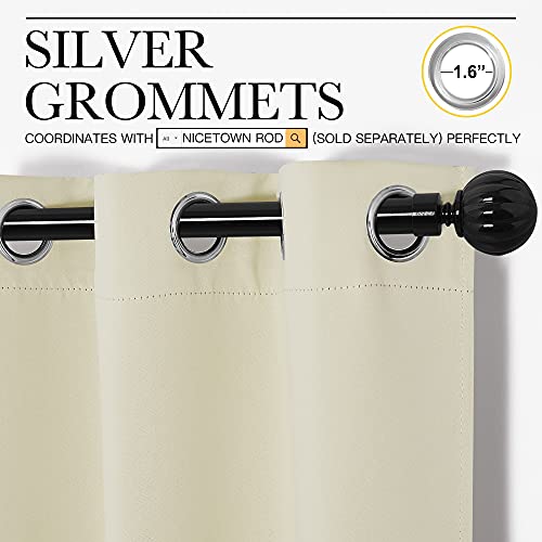 Image of NICETOWN Beige Room Darkening Curtains 78 inch Long for Boho Farmhouse Home Decoration, Window Treatment Total Privacy Drape Panels for Bedroom Living Room Guest Room (55 inch Wide, Set of 2)