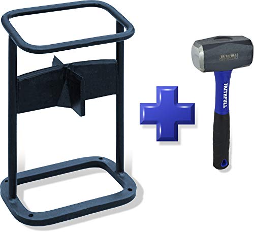 Centurion Supports eZee Splitter - Premium Firewood Kindling Splitter with 4-Way Blade - FREE 4lb Club Hammer INCLUDED