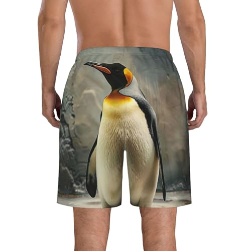 Penguin Print Stylish Men Beach Shorts Lightweight Cozy Swim Trunks Summer Casual Outings Holiday3