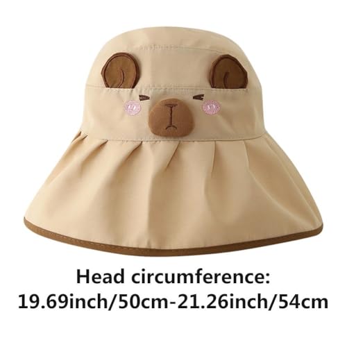 Kids Sun Hat Cute Capybara Bucket Hat Sun Protection Summer Cap Breathable Wide Brim Beach Cap for Toddlers Boys Girls3