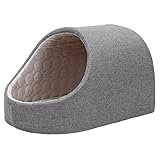 PetStyle ドーム型 ペットベッド 犬 猫 ベッド ひんやり 冷感 ドームベッド ペット 夏用 ハウス 犬用 ネコ おしゃれ かわいい Lサイズ (春夏/グレー)