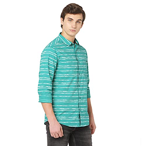 Image of Spykar Men's Printed Slim Fit Shirt