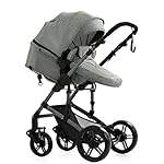 3 in 1 Kombikinderwagen Reisesysteme Standardkinderwagen Kinderwagen Neugeborener Tragbarer Reisewagen Buggy Kinderwagen Faltbarer High Landscape Kinderwagen (588 Grey)