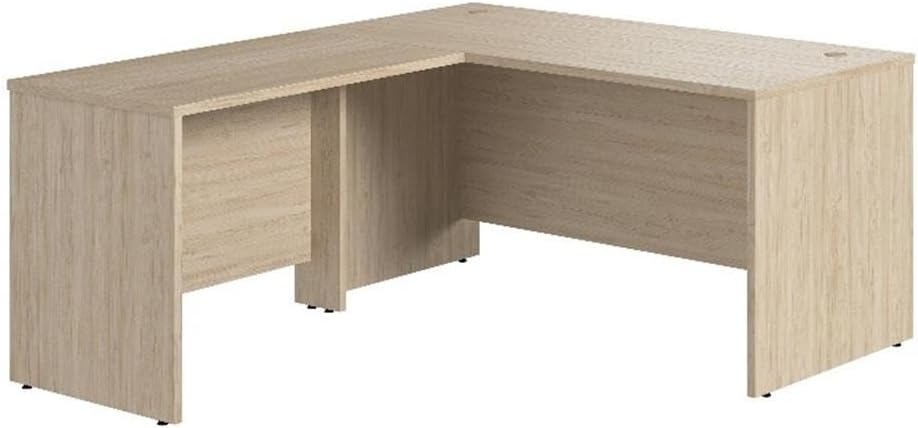 Bush Business Furniture Studio C 60W x 30D L Shaped Desk with 42W Return in Natural Elm, L Workstation for Home or Professional Office