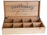 Two Leaves and a Bud Bamboo Presentation Box 8 Slot - Tea Not Included