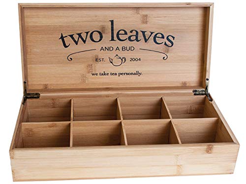Two Leaves and a Bud 8-Slot Bamboo Presentation Box for Tea (Empty)