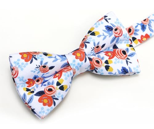 Image of Colorful Fun Pattern Pre-Tied Bow Tie Mens Floral Space Adjustable Bowtie
