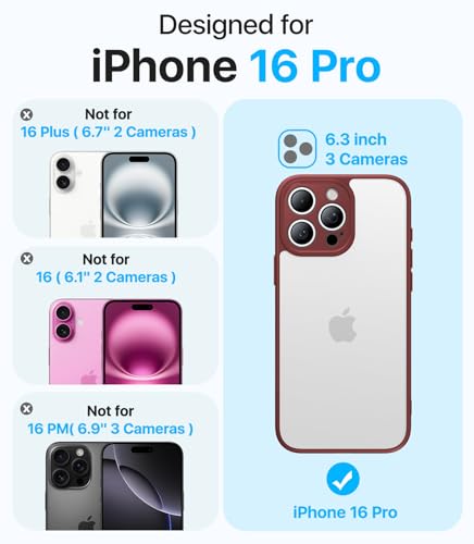 Coque iPhone 16 Pro protection de qualité militaire rouge