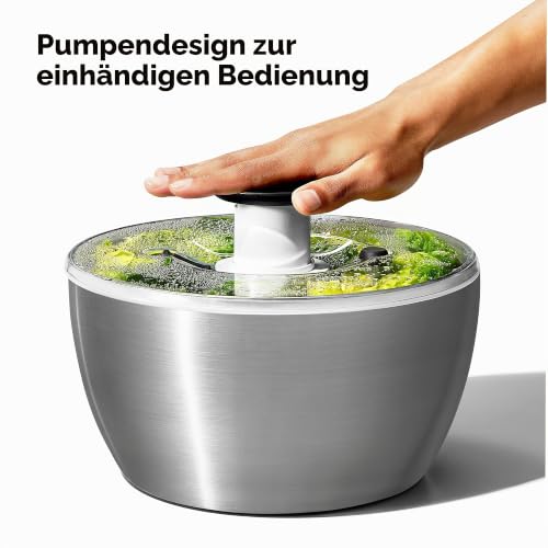 Foto von OXO Steel Salatschleuder aus Edelstahl mit Deckel