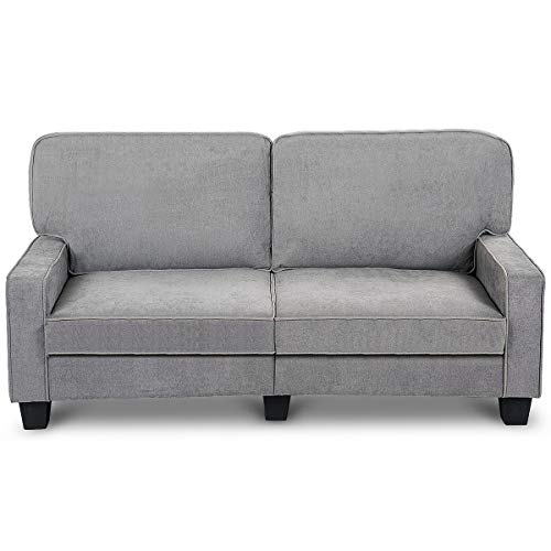 Nightcore 69 '' Loveseat, Linen Fabric Upholstered Couch Lounger, Two Seater Sofas, Grey