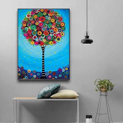 Broderie diamond painting complet idée cadeau créatif arbre coloré