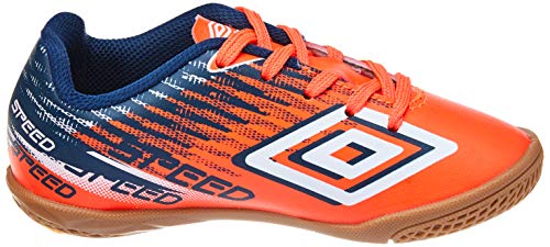 Chuteira Umbro Speed V Jr, Criança Unissex, Coral/Marinho/Branco, 30
