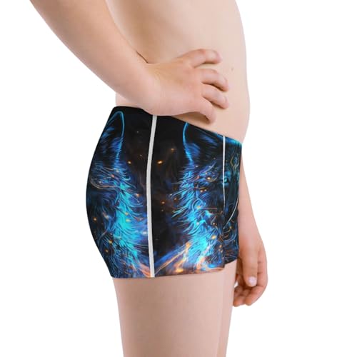 Boys' Cotton Boxer Brief Soft Underwear-Cool Blue Light Wolf2