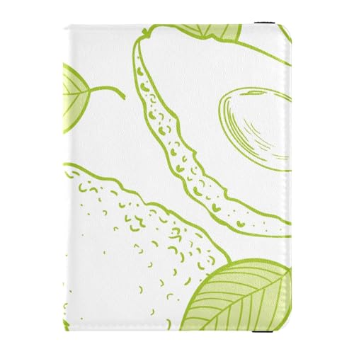 Outline - Portafoglio per passaporto e carte di vaccinazione con fetta di frutta tropicale con slot per di portafoglio da viaggio porta organizer per documenti di