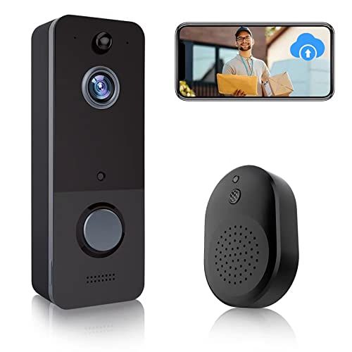Wireless Doorbell Camera With Chime, Battery Powered Smart Video Doorbell Camera With Pir Motion Detection Cloud Storage Hd Live Image Two-Way Audio N