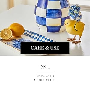 MACKENZIE-CHILDS Forget-Me-Not Chick, Cute Baby Chicken Figurine, Spring and Easter Decorative Home Decor MACKENZIE CHILDS Forget Me Not Chick Cute Baby Chicken Figurine Spring and Easter Decorative Home Decor