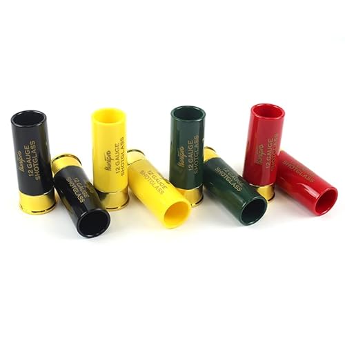 Huntpro 12 Gauge Shotgun Shell Shot Glass Set Of 8 Multi Color Shot Glasses With Acrylic Tray Cup Holder, Cool Novelty Funny Gift Set Bar Party Decoration For Men Hunter Shooter #TOP1