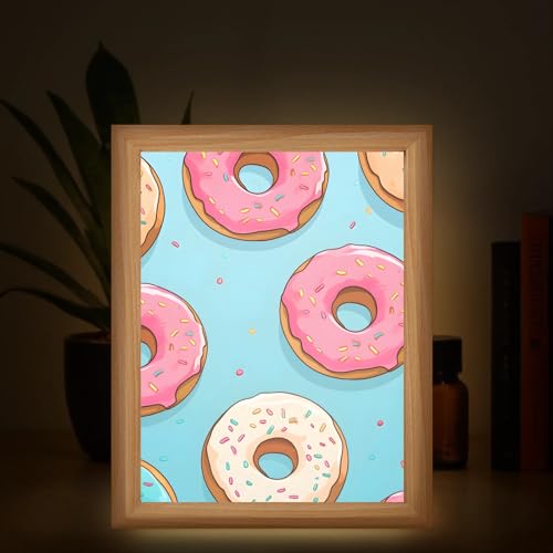 Light Up Painting, Scrummy Donut Wall Art Picture Light Graffiti Donut Light Up Desktop Art Decor, 10 Brightness, USB Powered, 3 Lighting Modes, Anxiety Relief Gift for Bedroom Home - Without Frame