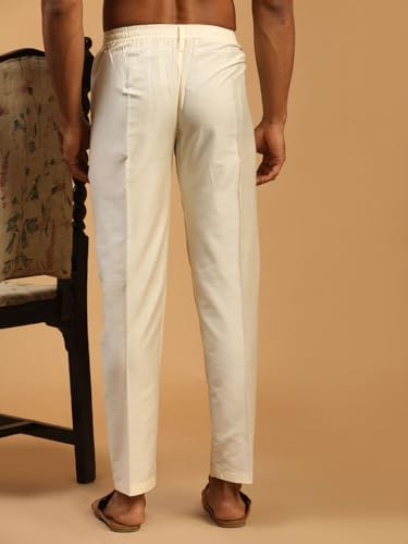 Image of VASTRAMAY VM Mens Silk Blend Kurta Pyjama Set - Classic Ethnic Attire for Timeless Style and Cultural Celebrations | Soft Comfortable Solid Full Sleeves Kurta and Churidar Pyjama Set