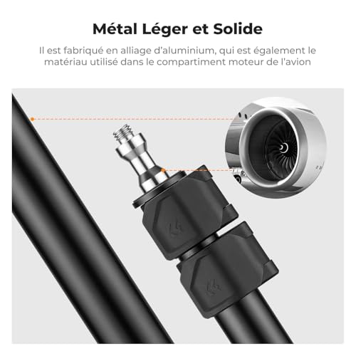 Support de bureau pour caméra télescopique orientable avec pince de téléphone pour diffusion
