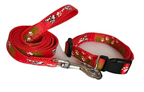 Woofy Dog Collar and Leash Set Puppy Printed, Adjustable Nylon Collar with Leash for Small and Medium Dogs, Color-Full Collar Leash Set for Puppies, Dog & Cat 15 MM (Red) (B09ZSTC7L4) Amazon Price History, Amazon Price Tracker