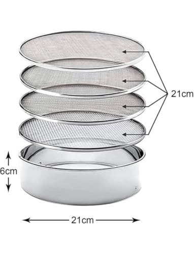Image of 4-in-1 Interchangeable Atta Chalni with Measuring Atta Scoop | Multipurpose Stainless Steel Flour Sieve with 4 Mesh Sizes | Kitchen Strainer & Flour Filter (1)