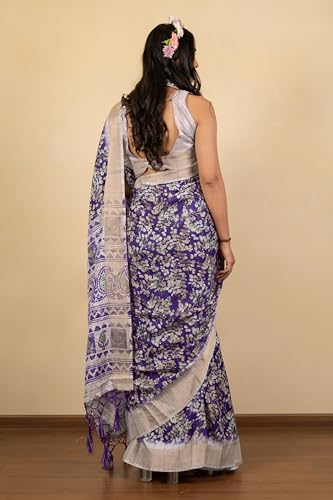 Image of MIRCHI FASHION Women Saree Cotton Silk Batik Block Printed | Breathable Office Wear and Regular Use Sari with Blouse Piece