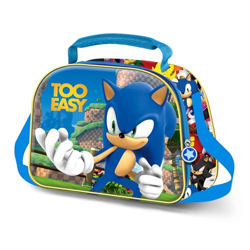 Portamerienda 3D de Sonic en azul con formato Easy-Bolsa de 26 x 20 cm 2