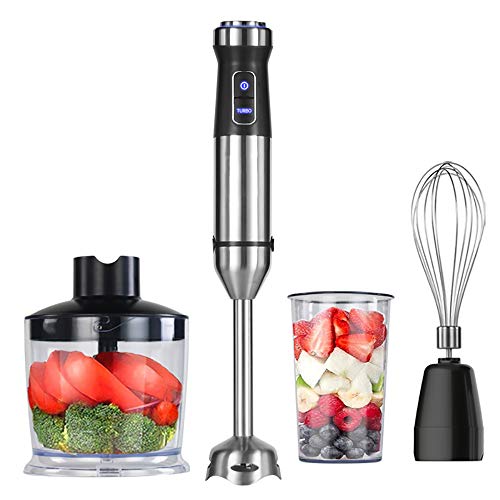 Geschwindigkeit Stabmixer 4-In-1 Edelstahl-1100W Tauchhandstabmixer Mixer Gemüsefleischwolf 500Ml Chopper Whisk 800Ml Smoothie Cup