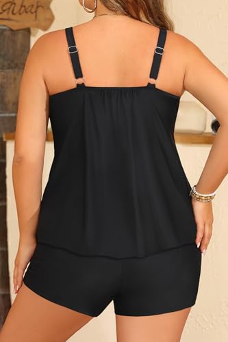 Image of Daci Women Plus Size Tankini Swimsuit - 2 Piece Flowy Plus Size Bathing Suits and Shorts with Pockets 2025