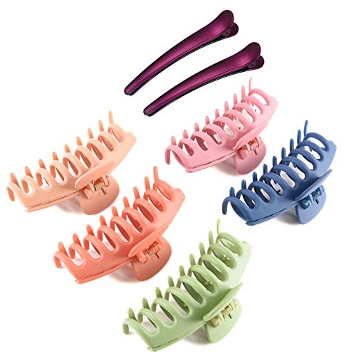 5 PCS Big Hair Claw Clips Nonslip Large Claw Clip for Thick Thin Hair Strong Hold Hair Clips for Women/Girls Strong Hold